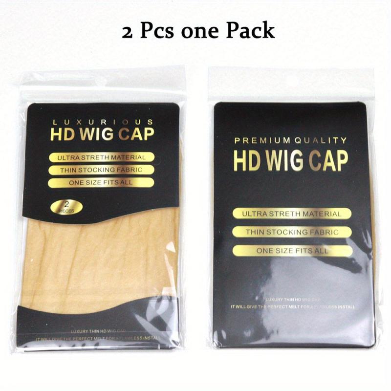 2 pcs Transparent HD Wig Caps for Women Invisible Stocking Caps
