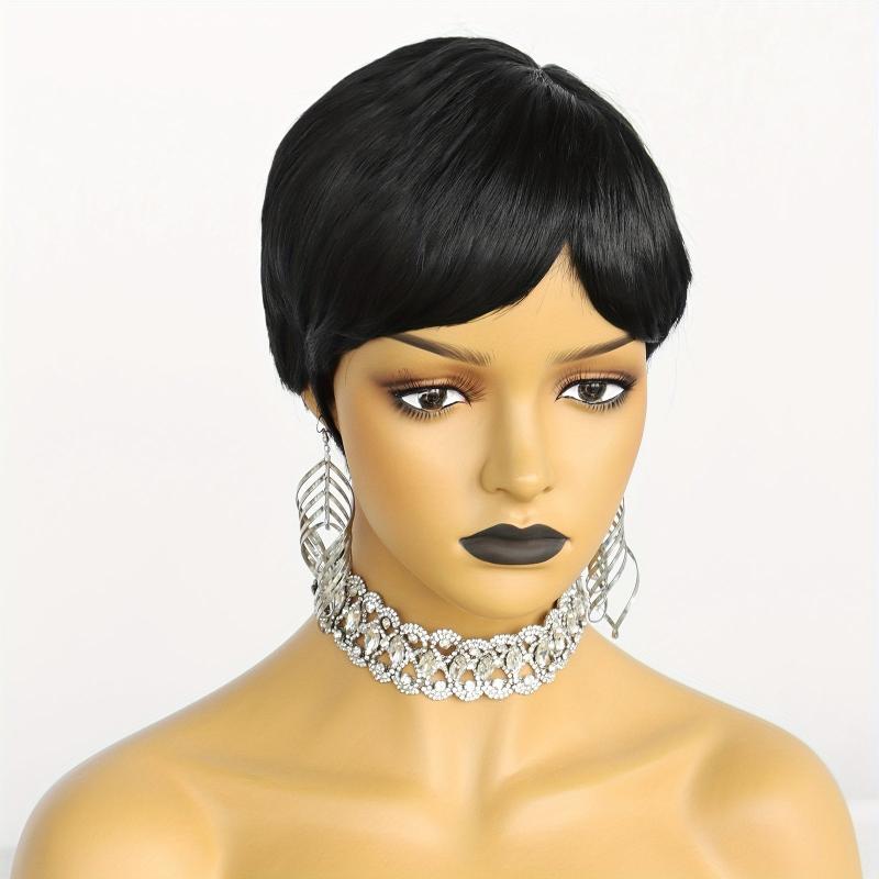 25 4 Cm Short Pixie Cut Wigs Synthetic Hair Replacement Wig for Women