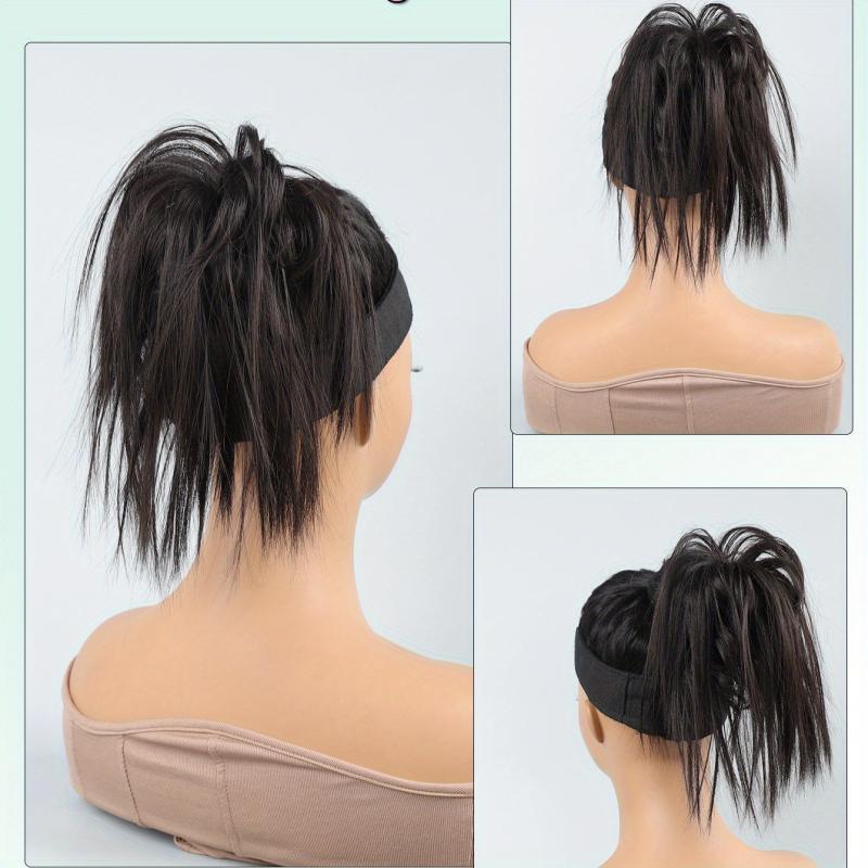 Straight Claw Hair Buns Updo Chignon Synthetic Clip In Hair Extensions