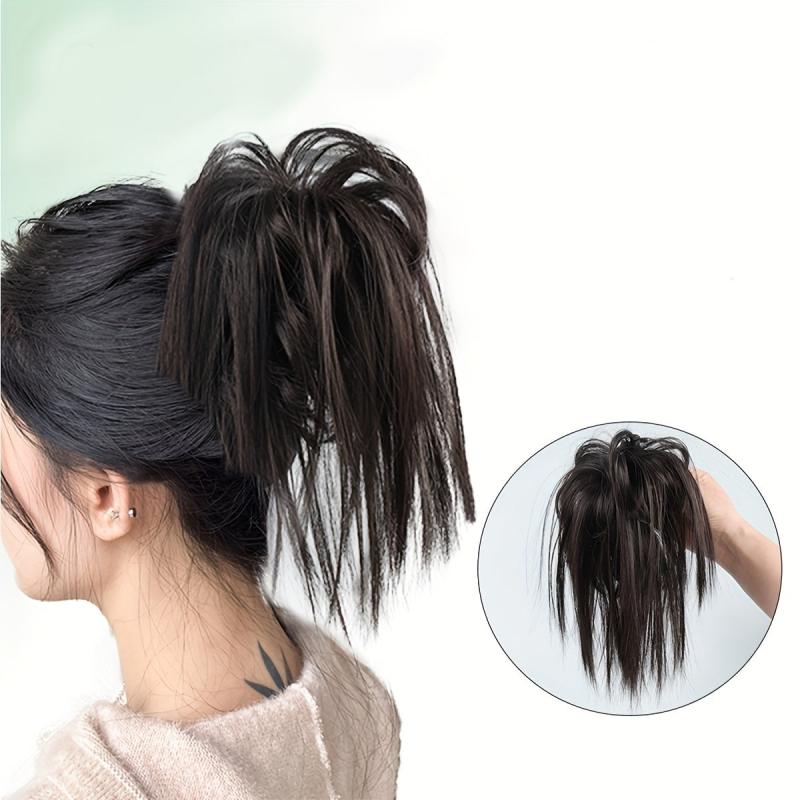Straight Claw Hair Buns Updo Chignon Synthetic Clip In Hair Extensions