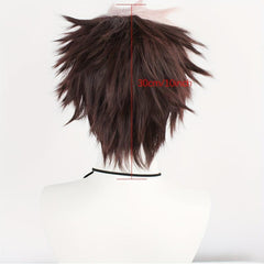 Short Two Tone Brown Pink Straight Hair Wigs for Cosplay Party