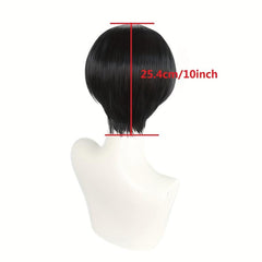 Men's Short Straight Cosplay Wig 25.4 cm with Wig Cap