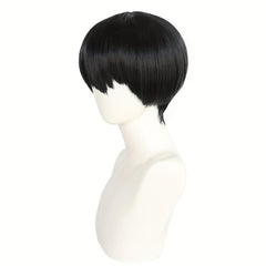 Men's Short Straight Cosplay Wig 25.4 cm with Wig Cap