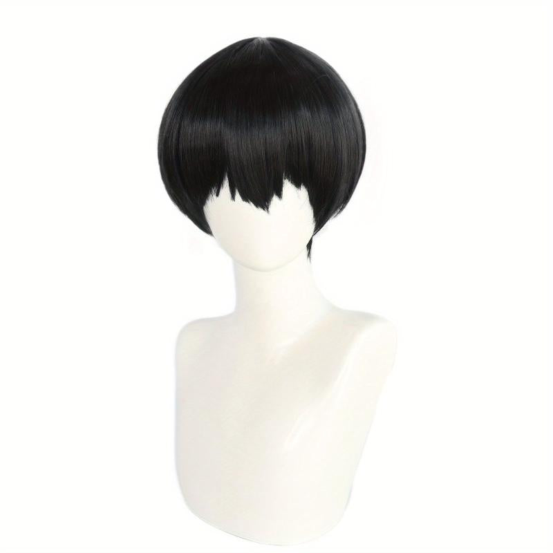 Men's Short Straight Cosplay Wig 25.4 cm with Wig Cap