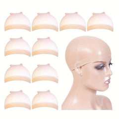 10pcs Wig Caps For Women Stretchy HD Breathable Lace Front Wig Cap