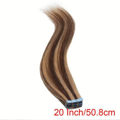 20pcs Tape In Hair Extensions Human Hair Seamless Skin Weft Highlight 4/27