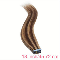 20pcs Tape In Hair Extensions Human Hair Seamless Skin Weft Highlight 4/27
