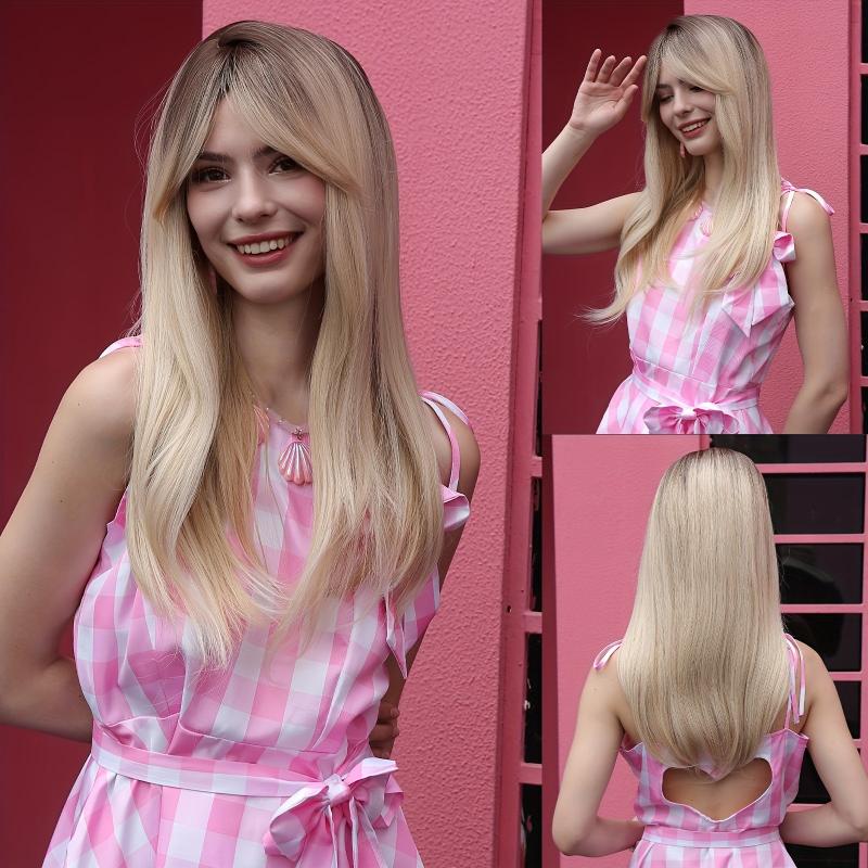 55 88 Cm Gradient Wig Long Straight Hair Stylish Synthetic Wigs For Women