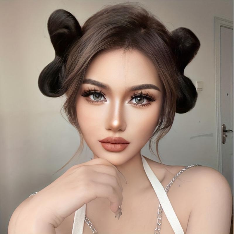 10 16 Cm Bow Claw Hair Bun Updo Hairpiece Natural Brown