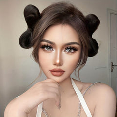 10 16 Cm Bow Claw Hair Bun Updo Hairpiece Natural Brown