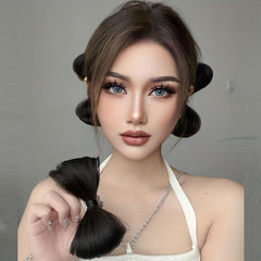 10 16 Cm Bow Claw Hair Bun Updo Hairpiece Natural Brown