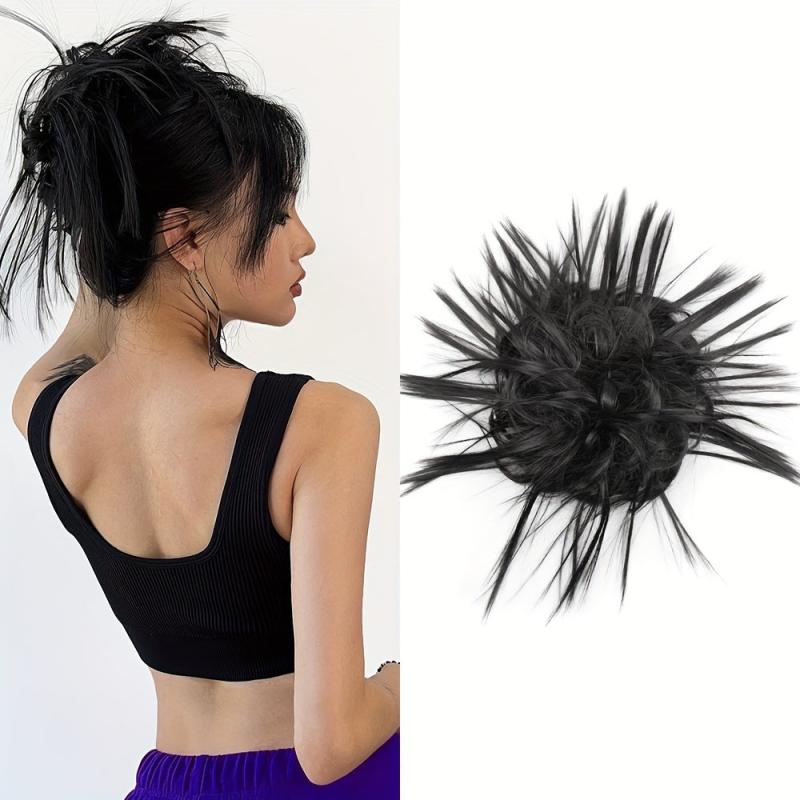 Curly Hair Bun Extensions Rubber Band Scrunchie Chignon Tail