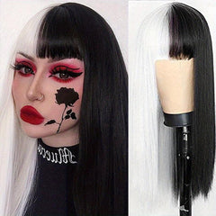 Long Straight Synthetic Wig With Bangs Anime Cosplay Wig