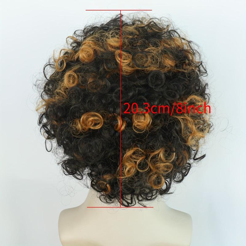 Short Wavy Brown Mixed Hair Wigs For Men - Cosplay Anime Halloween Costume
