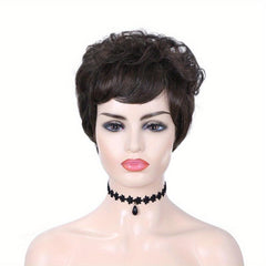 Short Layer Curly Pixie Cut Synthetic Wig with Bangs