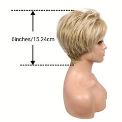 Short Layer Curly Pixie Cut Synthetic Wig with Bangs