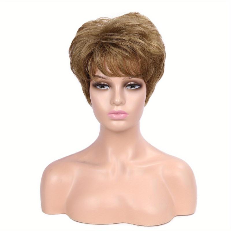 Short Layer Curly Pixie Cut Synthetic Wig with Bangs