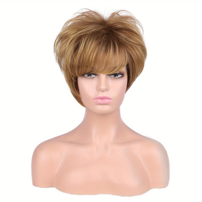 Short Layer Curly Pixie Cut Synthetic Wig with Bangs