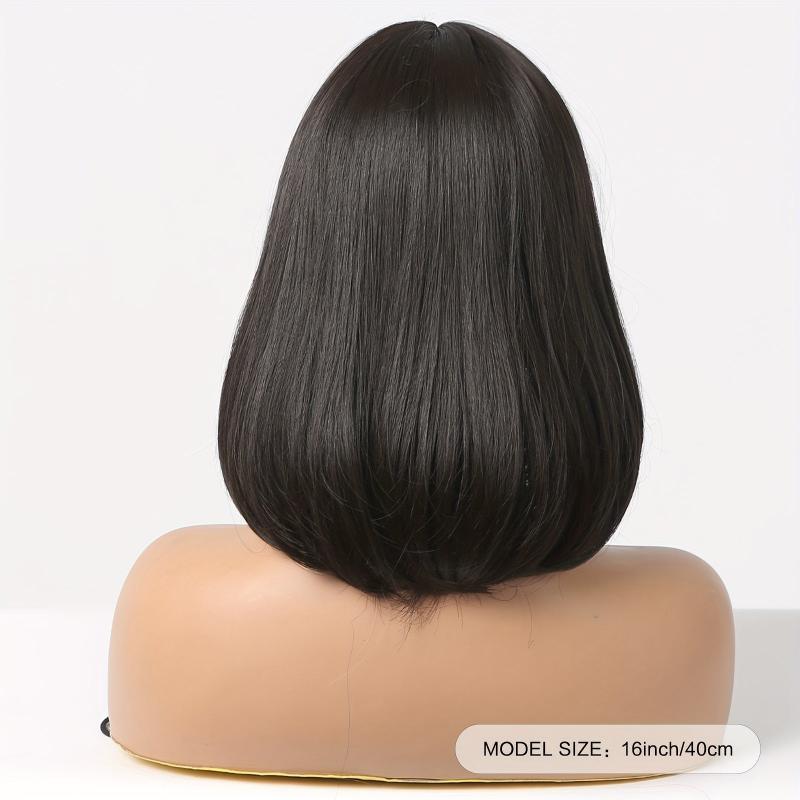 16 Inch Straight Bob Wig with Bangs for Volume and Length