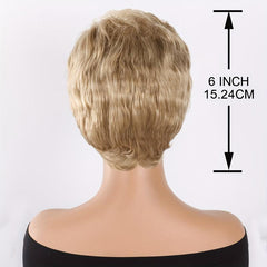 Short Curly Pixie Cut Synthetic Wig Fluffy Wig With Bangs