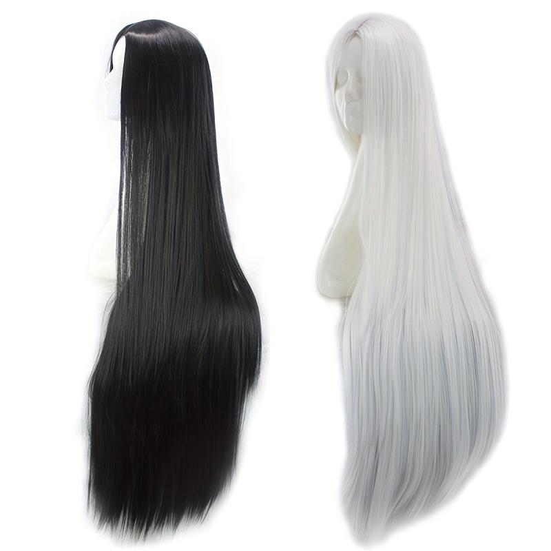 12 cm Long Straight Women's Fiber Wig Heat Resistant Synthetic Middle Part Wig