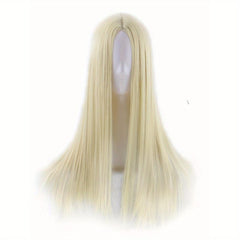 12 cm Long Straight Women's Fiber Wig Heat Resistant Synthetic Middle Part Wig
