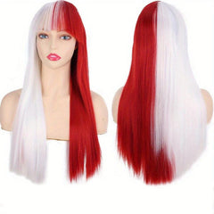 Anime Cosplay Wig Long Straight Hair Dual Fashion for Halloween