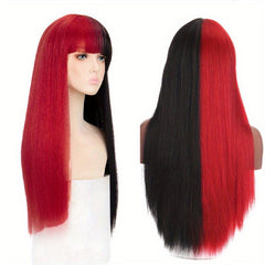 Anime Cosplay Wig Long Straight Hair Dual Fashion for Halloween