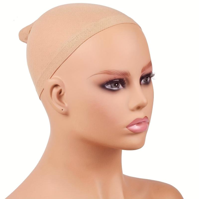2 Pcs Wig Caps Nude Light Brown Stocking Caps Stretchy Nylon Caps For Women