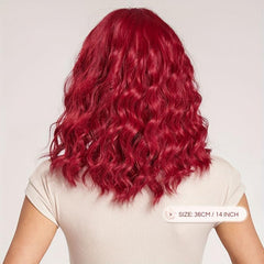Shoulder Length Curly Wavy Hair Wig with Bangs for Women - Synthetic Fiber