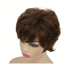 Brown 10 16 Cm Short Pixie Cut Hair Wigs For Women