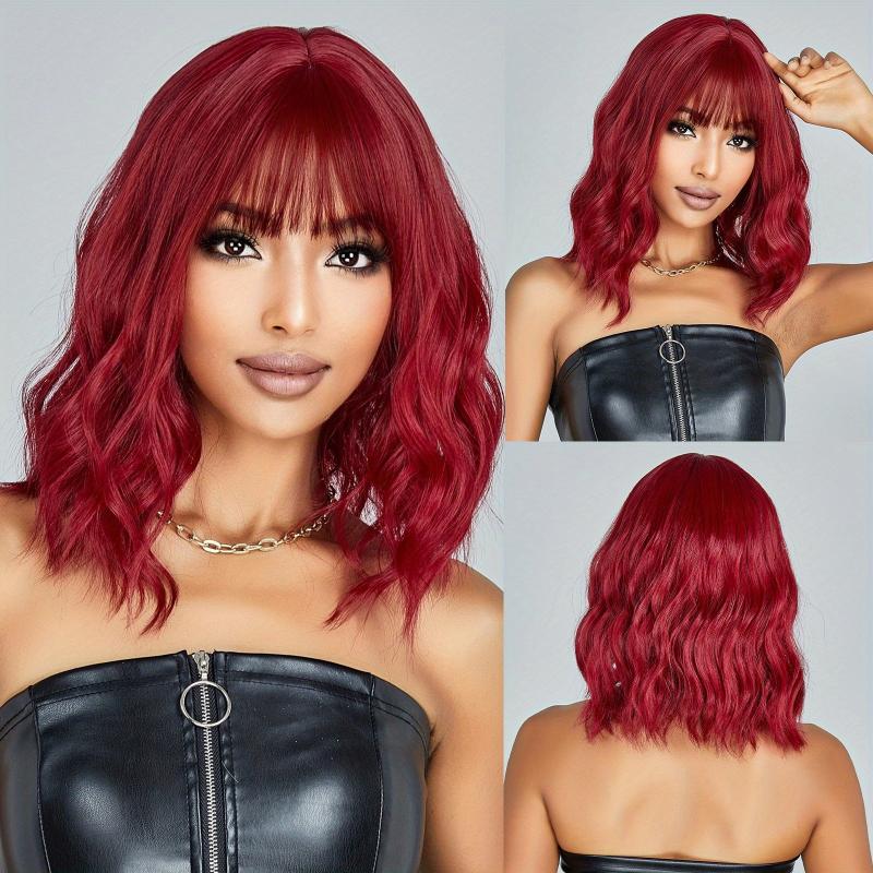 Wavy Curly Blonde Ombre Wig 35-56 cm Long Synthetic Wig with Bangs for Daily Use