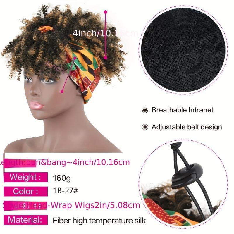 Afro Kinky Curly Headband Wig for Women Natural Look