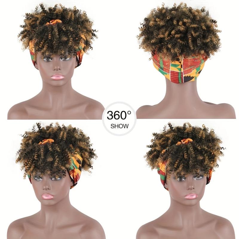 Afro Kinky Curly Headband Wig for Women Natural Look