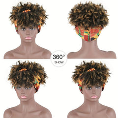 Afro Kinky Curly Headband Wig for Women Natural Look