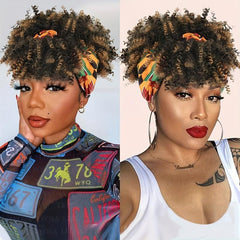 Afro Kinky Curly Headband Wig for Women Natural Look