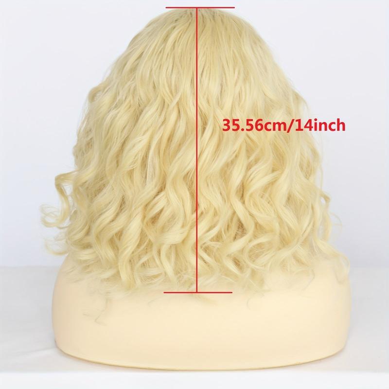 Short Bob Wavy Blonde Hair Wigs Synthetic Curly Hair Wigs for Party Halloween