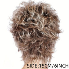Ombre Short Curly Pixie Cut Wig Bob Cut Wig With Bangs Synthetic Wig