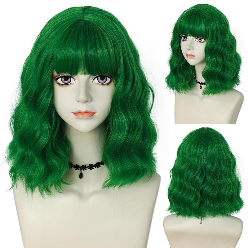 35 56 Cm Short Curly Wavy Bob Wigs Synthetic Shoulder Length Curly Hair Wigs