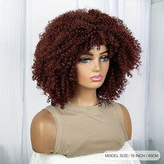 Short Afro Curly Wig Synthetic Wig Natural Looking For Daily Use