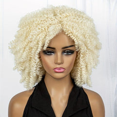 Short Afro Curly Wig Synthetic Wig Natural Looking For Daily Use