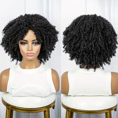 Short Afro Curly Wig Synthetic Wig Natural Looking For Daily Use