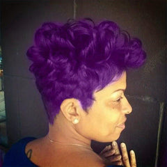 Short Curly Wig for Women Natural Wavy Short Pixie Cut Wig with Bangs