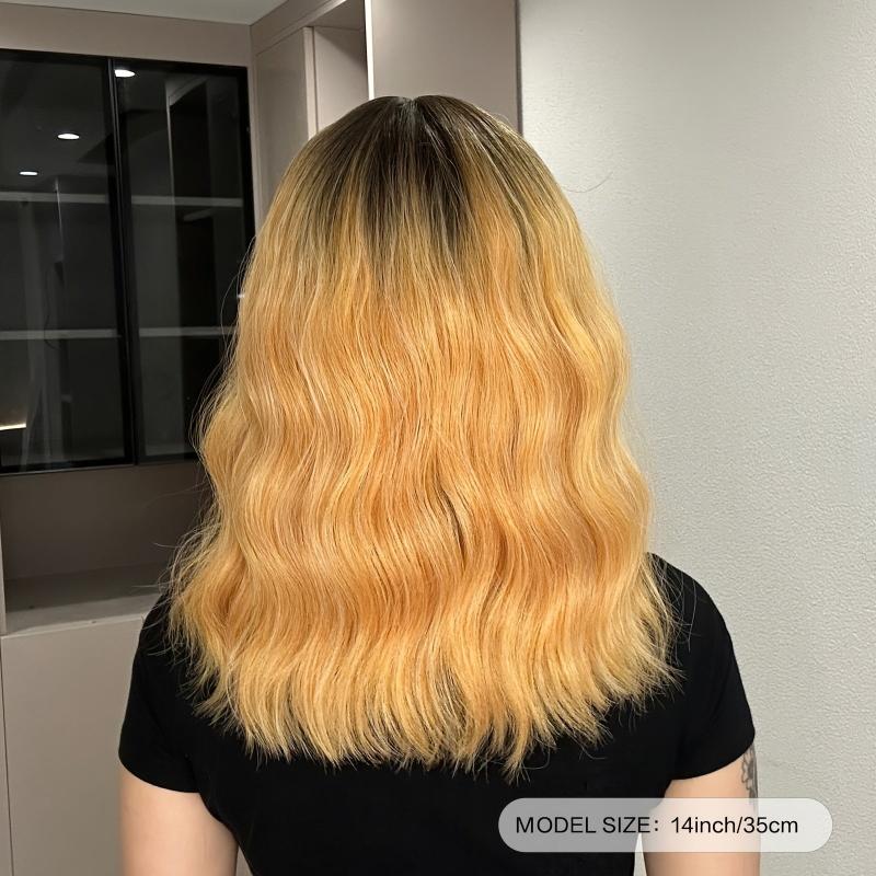 Blonde Long Curly Wavy Wig with Bangs for Women Synthetic Hair for Daily Party