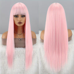Long Straight Hair With Bangs For Women Daily Wear And Parties