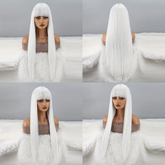 Long Straight Hair With Bangs For Women Daily Wear And Parties