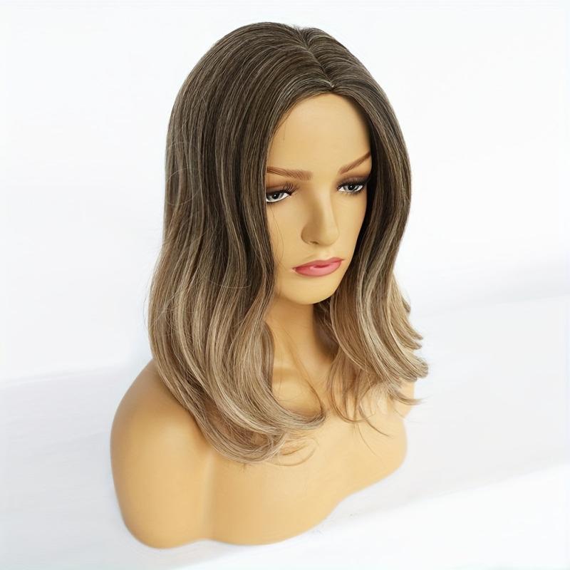 Ombre Brown Blonde Wavy Hair Wigs 45 72 Cm Synthetic Wavy Hair Wigs For Women