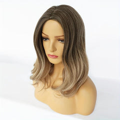 Ombre Brown Blonde Wavy Hair Wigs 45 72 Cm Synthetic Wavy Hair Wigs For Women