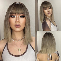 Long Brown Blonde Ombre Wig 35-56 cm Synthetic LC6218