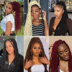 Dark Green Soft Locs Crochet Hair Extensions 12 Strands Pack